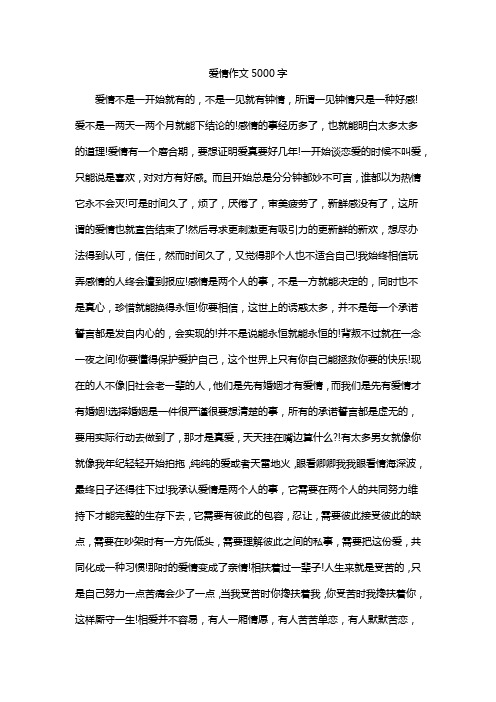 爱情作文5000字