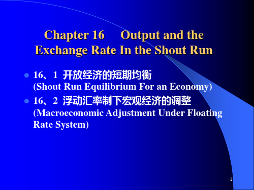 Chapter 16     Output and the Exchange Rate In the Shout RunPPT课件