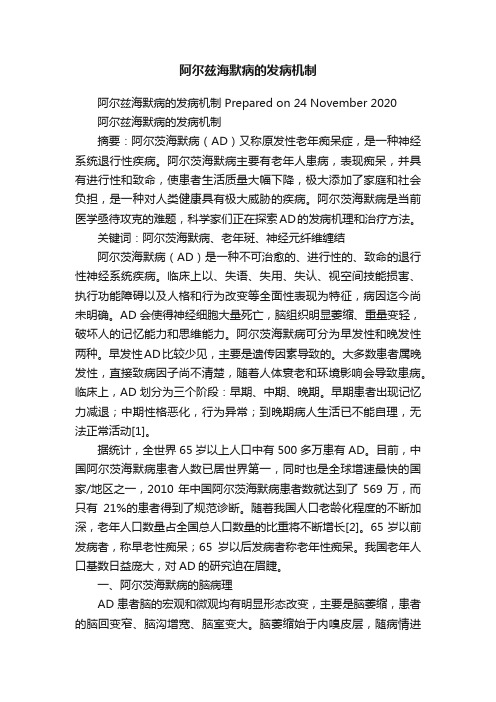 阿尔兹海默病的发病机制