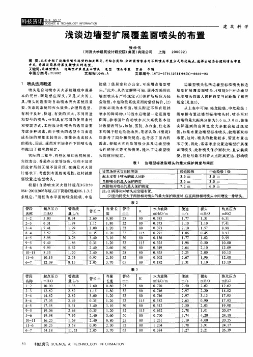 浅谈边墙型扩展覆盖面喷头的布置