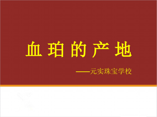 血珀的产地划分,血珀的产地有哪些-元实珠宝鉴赏培训班