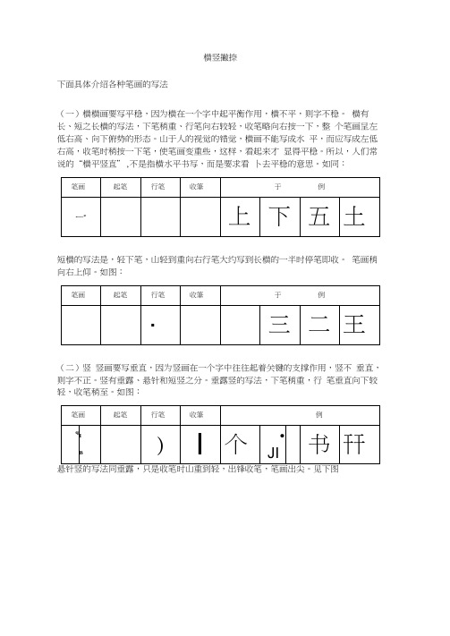 28种基本笔画+例字