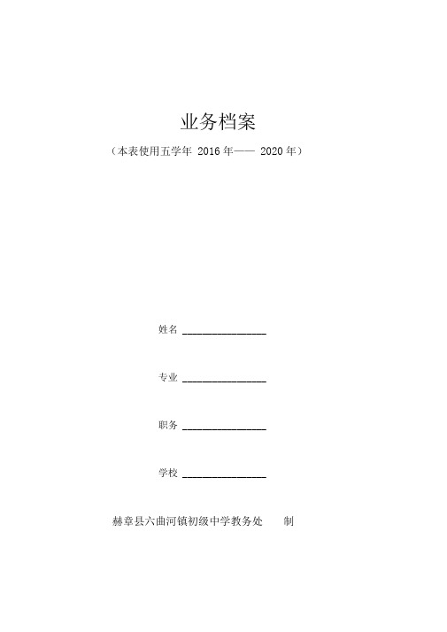 教师业务档案模版