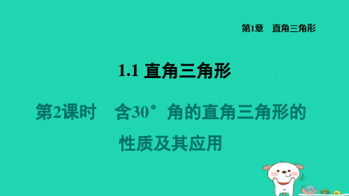 八下第1章直角三角形1-1直角三角形的性质与判定Ⅰ1-1-2含30°角的直角三角形的性质及其应用习题