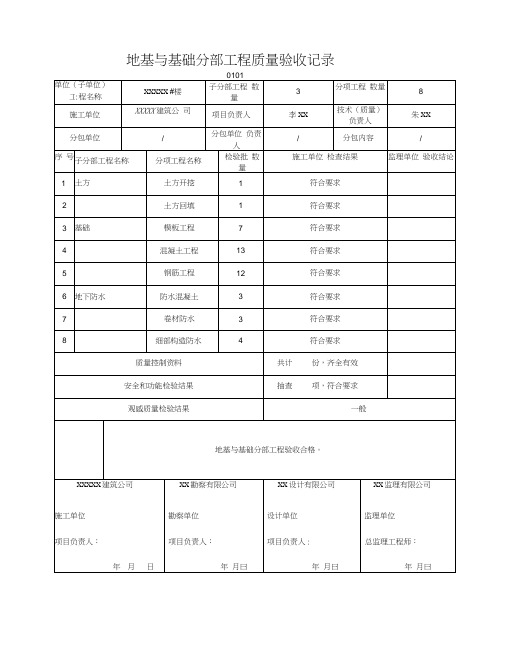 最新检验批表格汇总