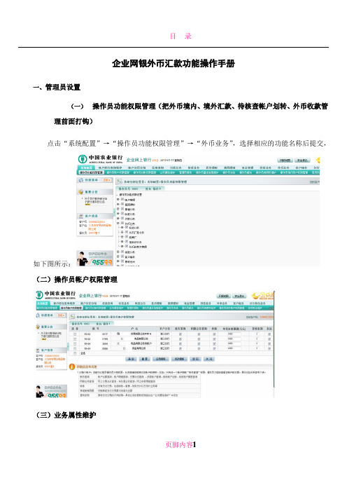 农行企业网银外币汇款功能客户端操作手册