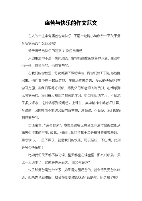 痛苦与快乐的作文范文