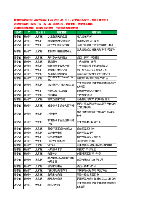 2020新版辽宁省锦州市太和区家用电器工商企业公司商家名录名单联系电话号码地址大全118家