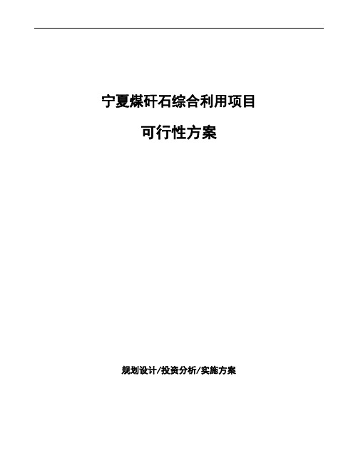 宁夏煤矸石综合利用项目可行性方案