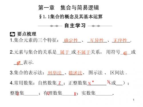 1.1  集合的概念及其基本运算