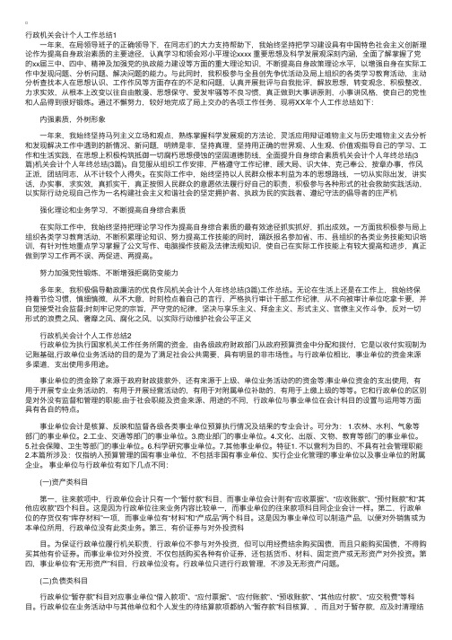 行政机关会计个人工作总结3篇