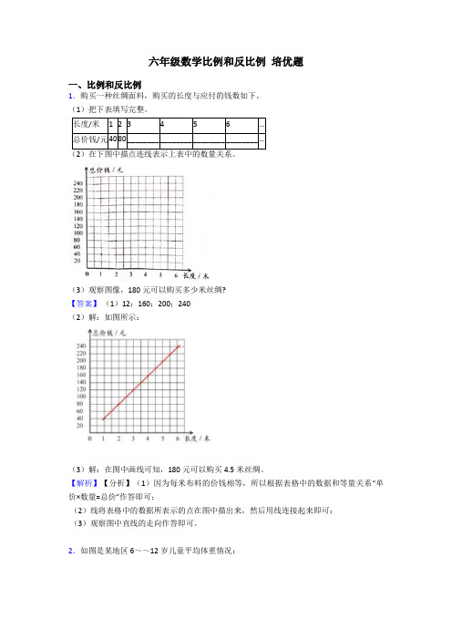 六年级数学比例和反比例 培优题