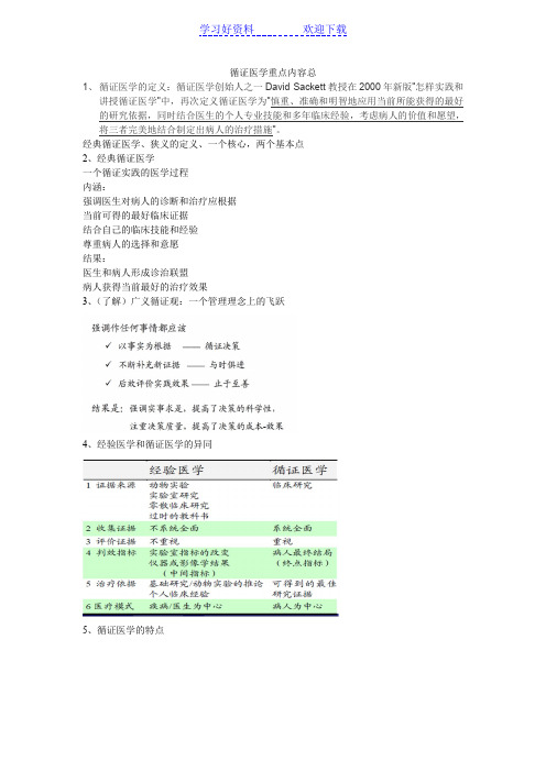 循证医学重点内容总结