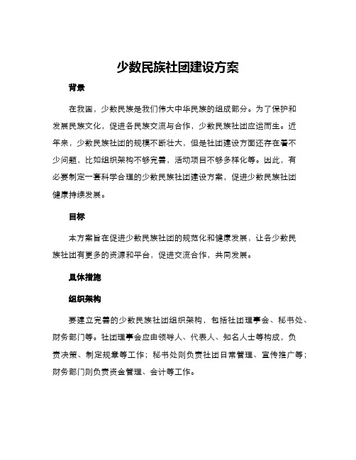 少数民族社团建设方案