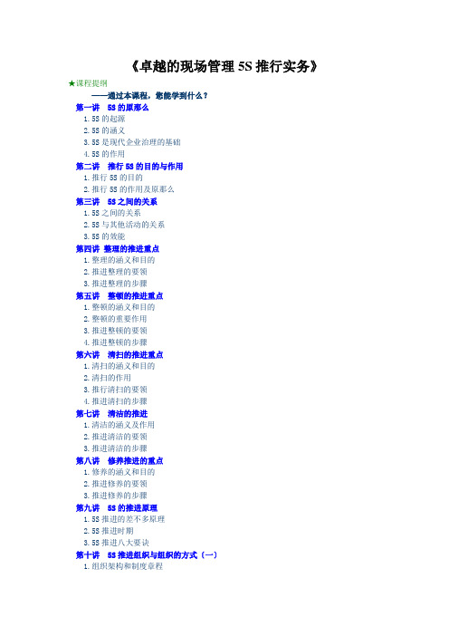 《卓越的现场管理5S推行实务》