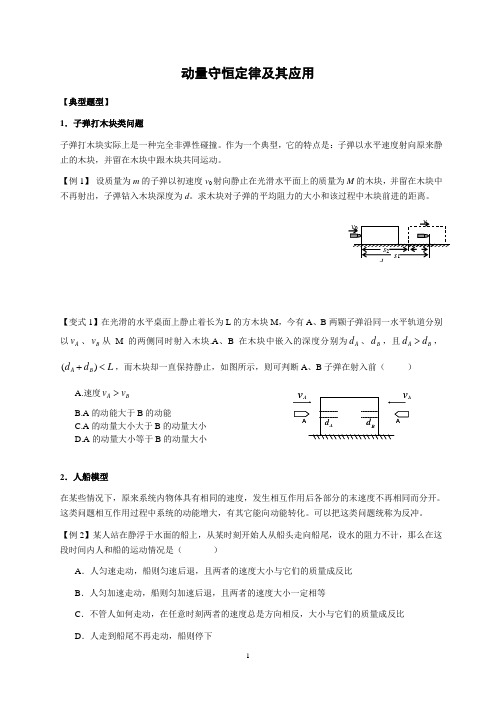 提高 动量守恒章末总结