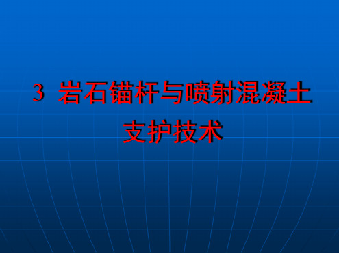 3岩石锚杆与喷射混凝土支护技术详解