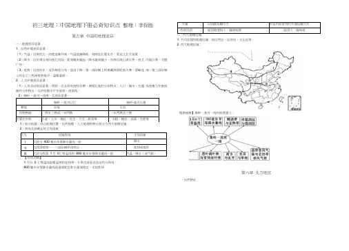 (完整版)八年级地理下册必背知识点