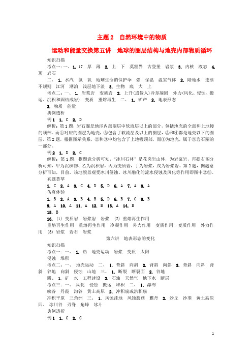 2018版江苏省高中地理主题2自然环境中的物质运动和能量交换参考答案新人教版20171228330