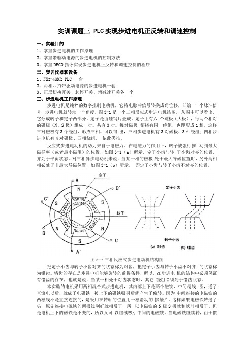 PLC实现步进电机的正反转及调整控制