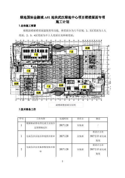 4、武汉绿地中心裙楼屋面专项施工计划