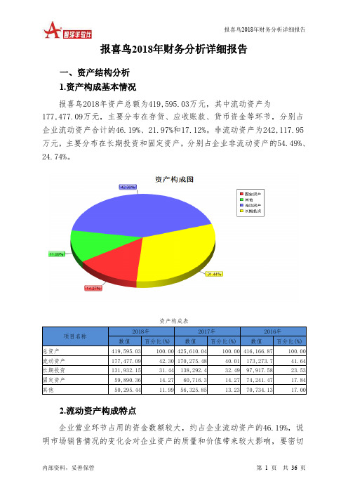 报喜鸟2018年财务分析详细报告-智泽华