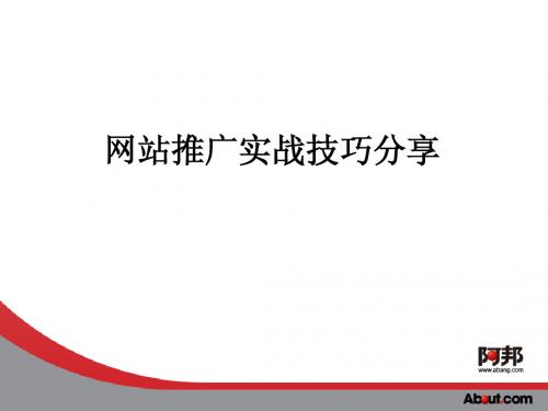 网站推广实战技巧PPT课件.ppt