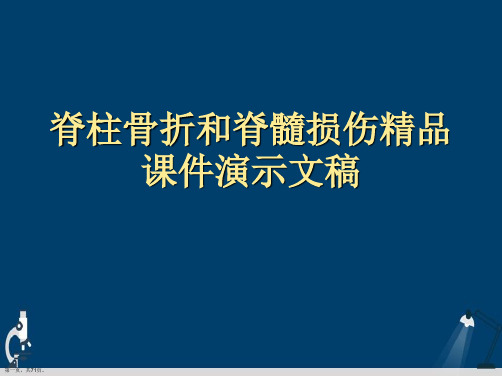 脊柱骨折和脊髓损伤精品课件演示文稿