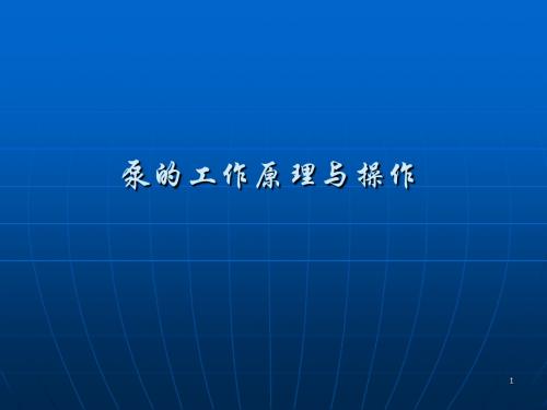 泵的工作原理与操作ppt课件