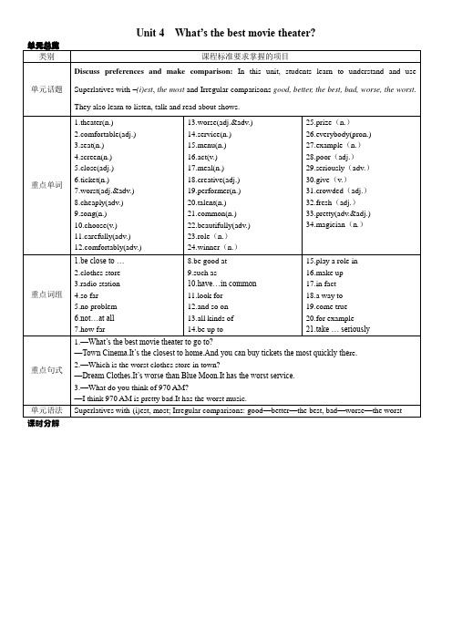 《名校课堂》八年级英语人教版上册导学案：Unit 4 第一课时