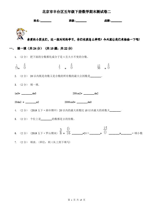 北京市丰台区五年级下册数学期末测试卷二