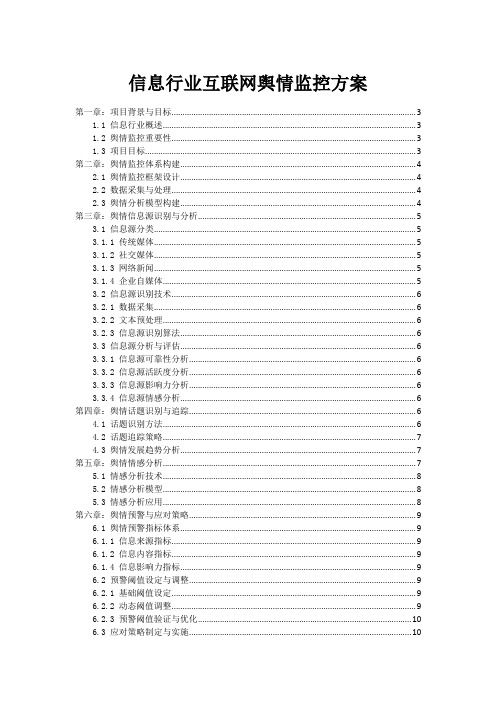 信息行业互联网舆情监控方案