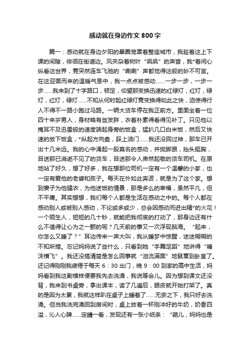 感动就在身边作文800字