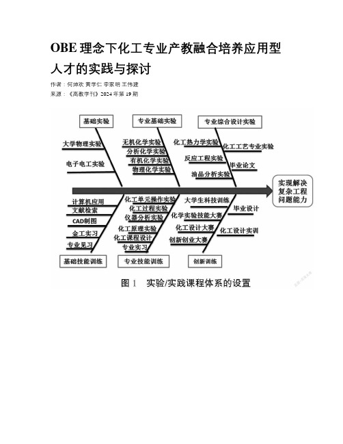 OBE理念下化工专业产教融合培养应用型人才的实践与探讨