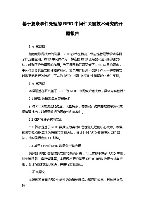 基于复杂事件处理的RFID中间件关键技术研究的开题报告