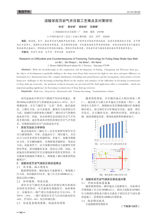 涪陵深层页岩气井压裂工艺难点及对策研究