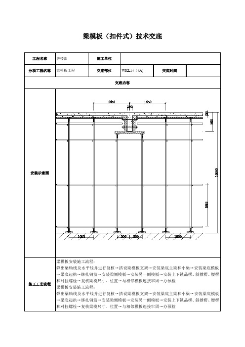 高大模板梁模板技术交底