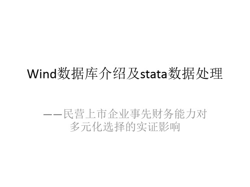 wind数据库使用介绍及s数据处理结合论文