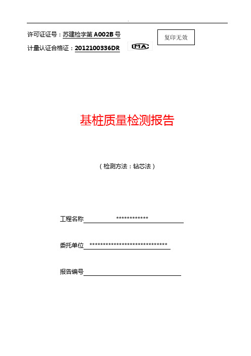 桩基取芯检测报告样板