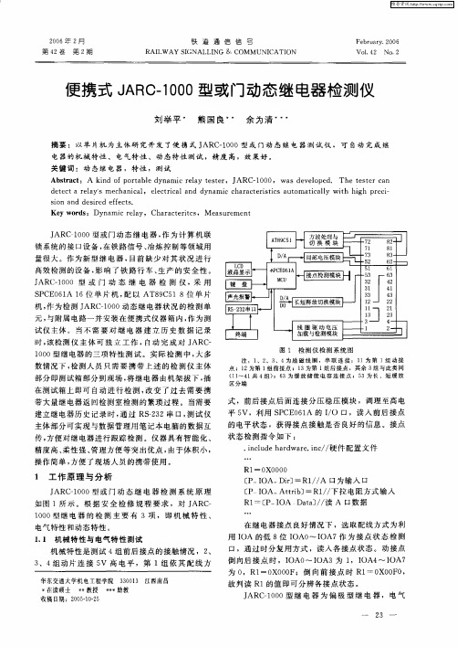 便携式JARC-1000型或门动态继电器检测仪