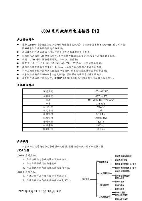 J30J系列微矩形电连接器