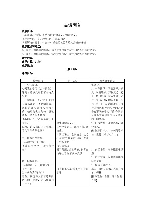 古诗两首教学设计3