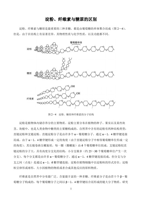 新课标高中生物人教版必修第一册第二册生物世界〖淀粉、纤维素与糖原的区别〗