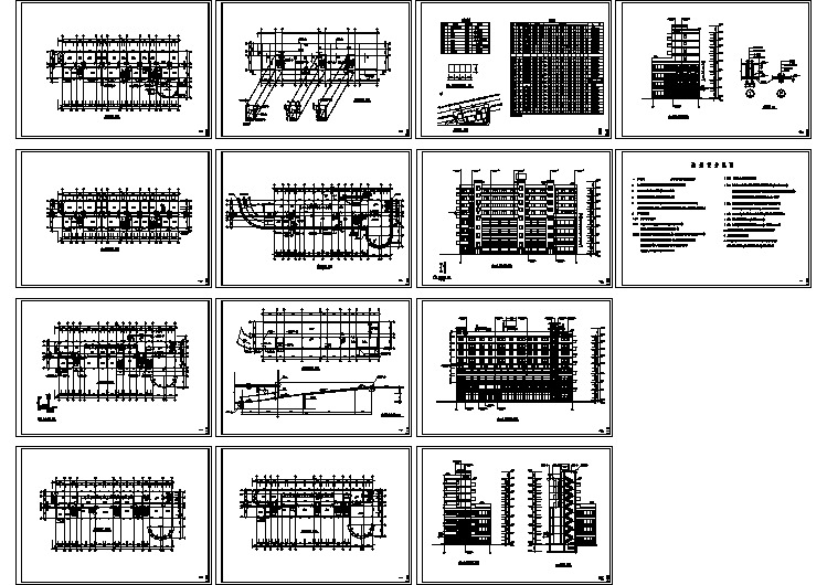 多层办公楼全套立剖CAD建筑设计施工图纸