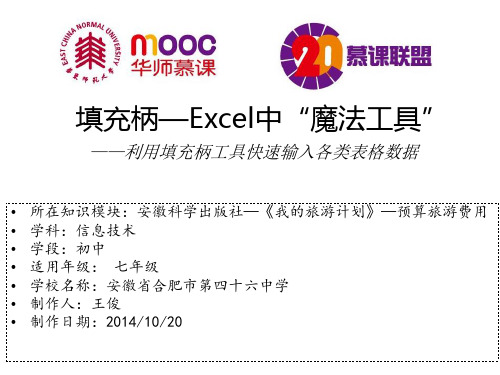 填充柄——Excel中的“魔法工具”课件