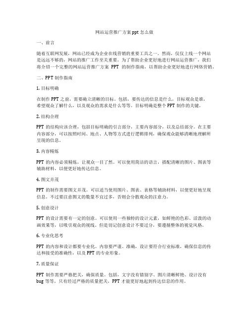 网站运营推广方案ppt怎么做