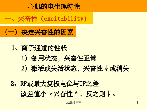 心肌的电生理特性