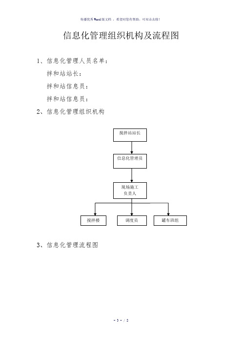 信息化管理组织机构及流程图(参考模板)