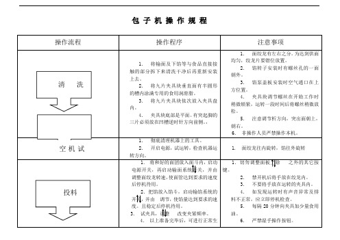 包子机操作规程