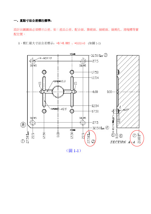 塑料模重点寸法公差标注规范